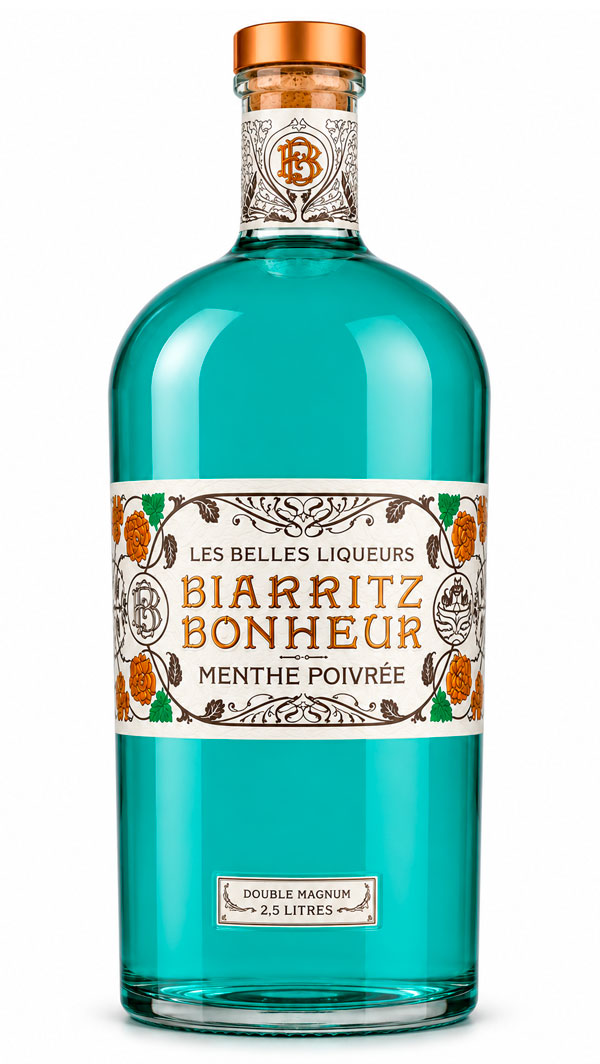 Biarritz Bonheur - Liqueur de Menthe Poivrée 2,5L